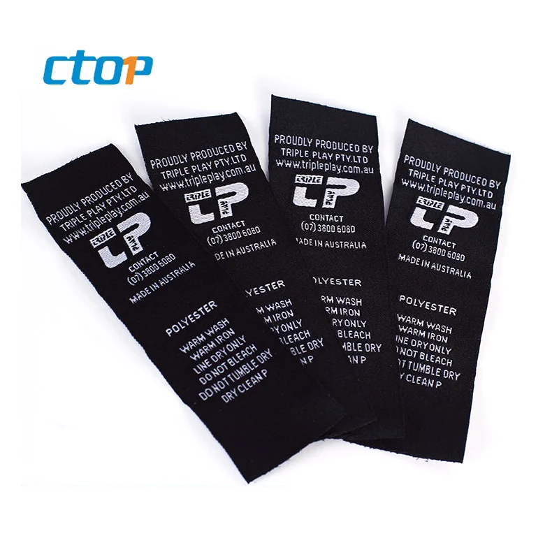 Оптовая продажа черный цвет одежды пользовательские тканые этикетки
