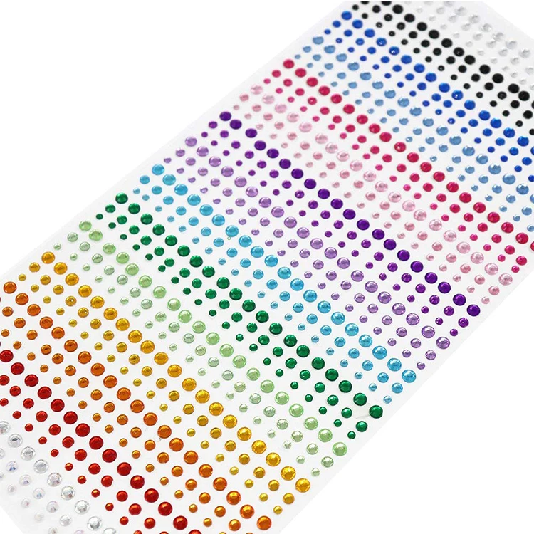Wholesale colorful self-adhesive rhinestone diamond crystal sticker sheet for face decoration