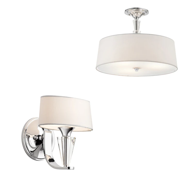 MODERN CEILING LAMP CRYSTAL RETRO FABRIC FLUSH MOUNTED KITCHEN CEILING LIGHTS DECORATIVE CEILING LAMPS