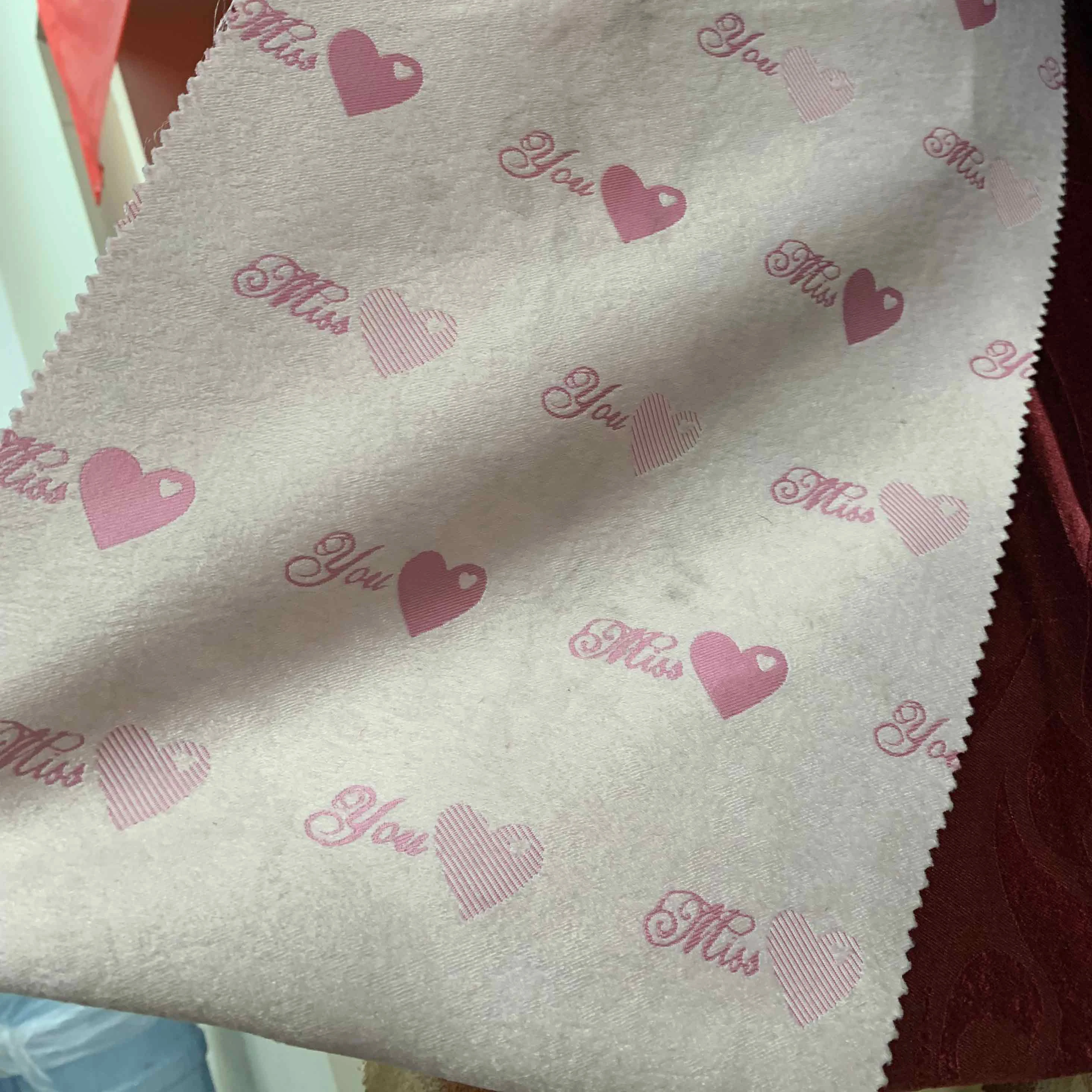 Heart Children Wholesale Jacquard Velvet Blackout Fabric For Curtain