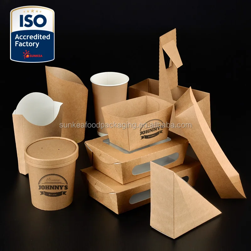 
Biodegradable emballage eco friendly kraft fast food packaging 