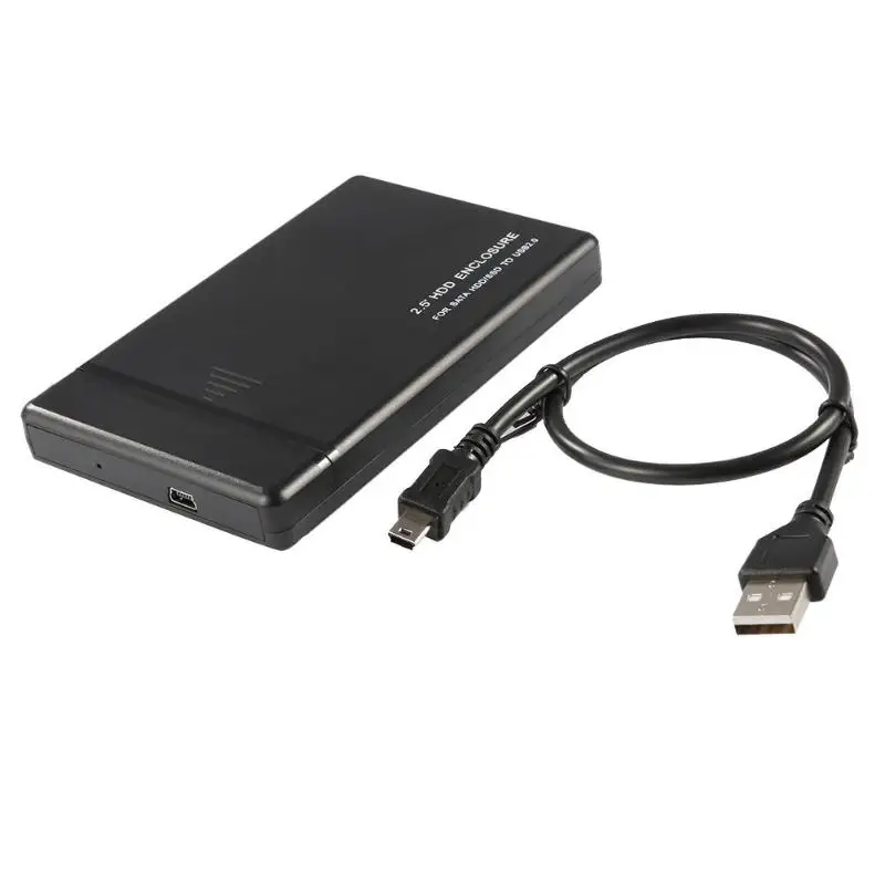 External hdd box 2.5 hdd enclosure sata usb 2.0 for 1TB 2TB 3TB reading capacity hard disk hdd case external hard drive case