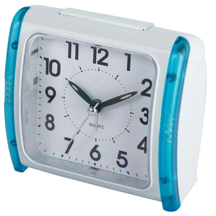colorful led light plastic analog desk alarm clock