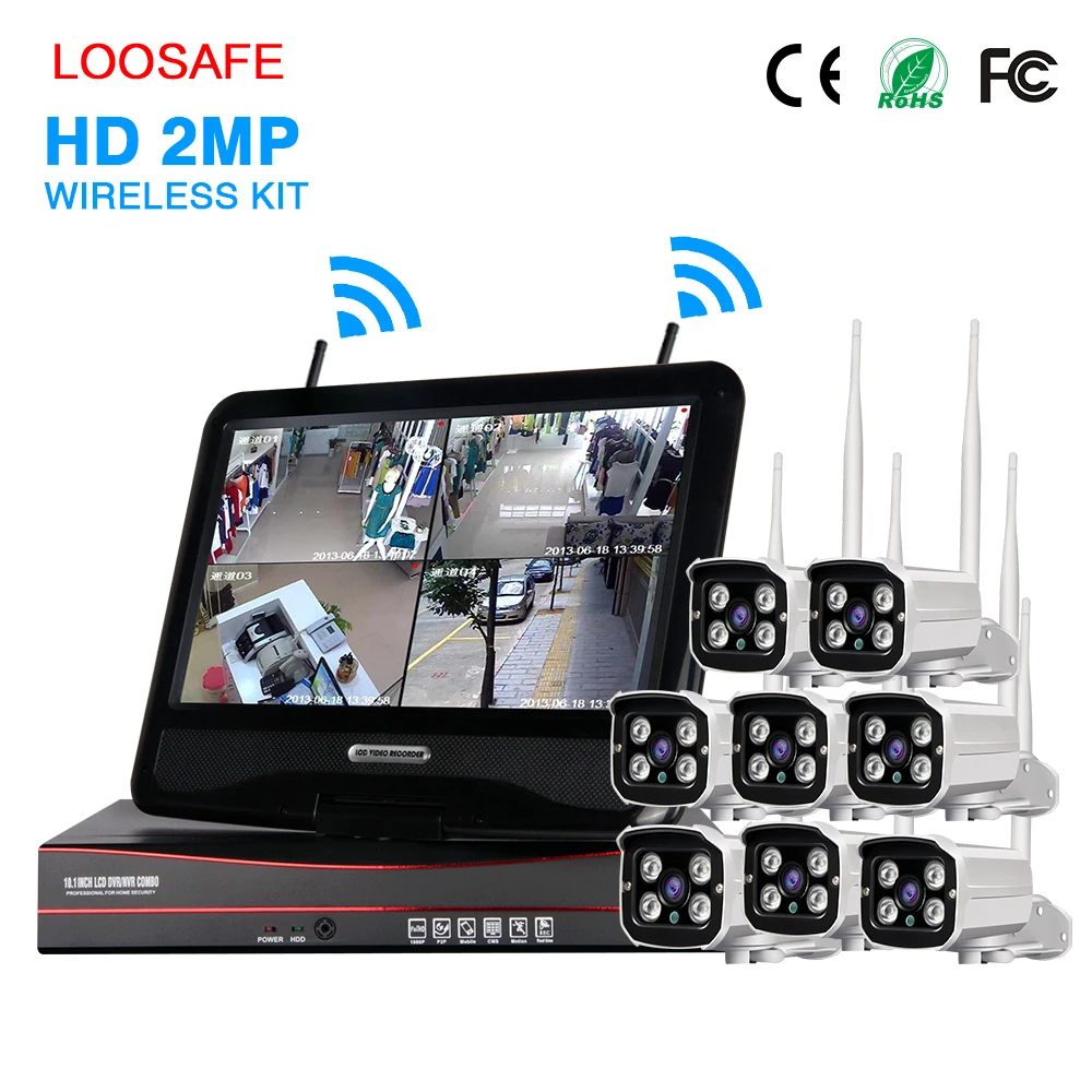 H.264 8 channel 1080 P HD Беспроводной Wi-Fi NVR комплект с экрана дисплея max 4 ТБ ответ дома коттедж independentyard магазин