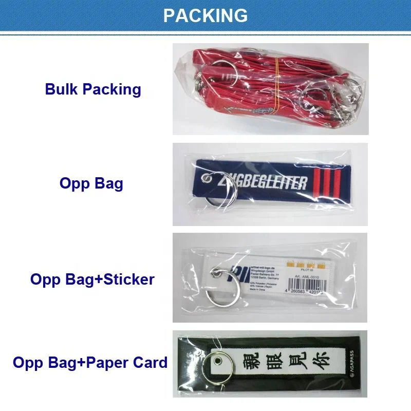 Customization Superior Quality Flight Keychains Blank Tags Custom Embroidery Design Your Own Key Tag