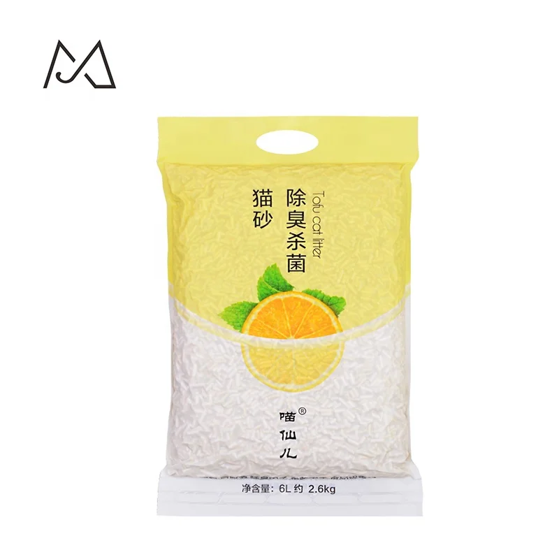 Оранжевый кошачий наполнитель Tofu, легко очищающий кошачий наполнитель, упаковка 6 л