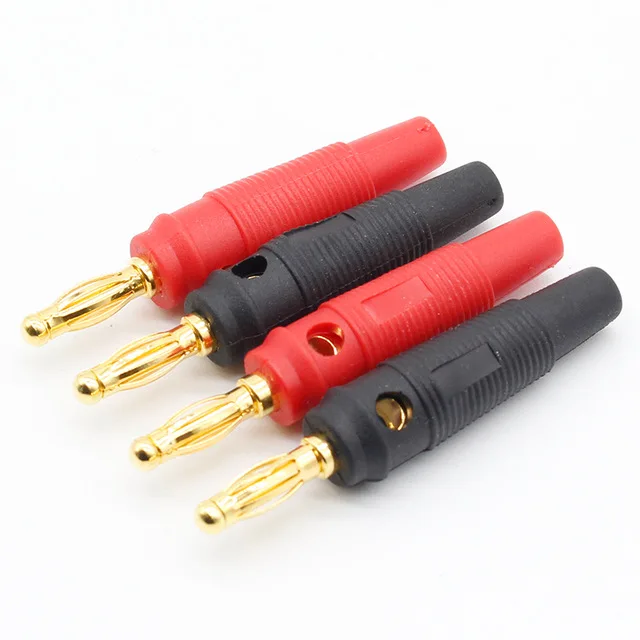 4mm Plugs pure copper Gold Plated Musical Speaker Cable Wire Pin Banana Plug Connectors