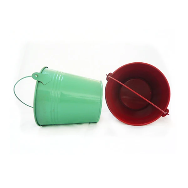 Colourful mini metal Bucket /decorative small metal  bucket candle container Flower pot