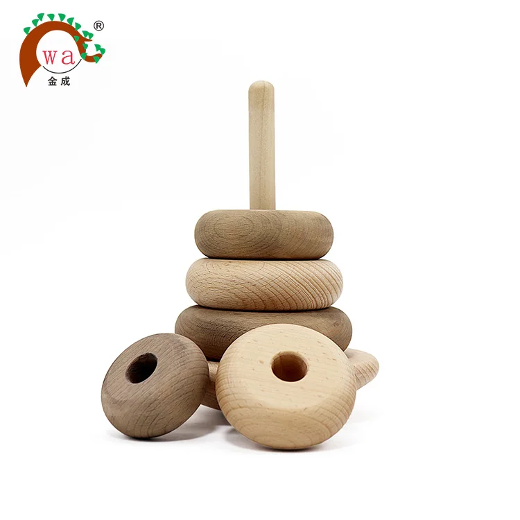 
Natural Wooden Stacking Rings Organic Kids Stracker Toy 