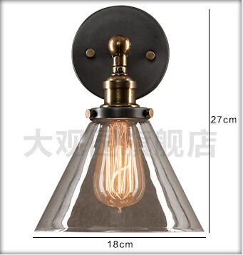 
indoor decorative clear glass lamp shade with edison bulb antique industrial vintage wall lamp 