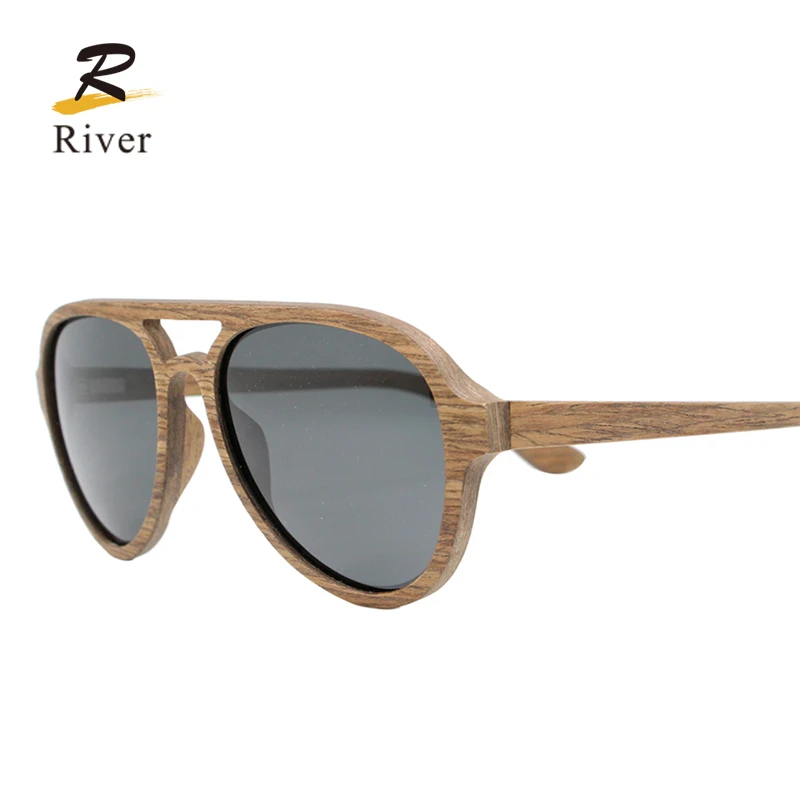 Custom Logo Unisex Retro Vintage Polarized Women Men Wooden Sun Glasses