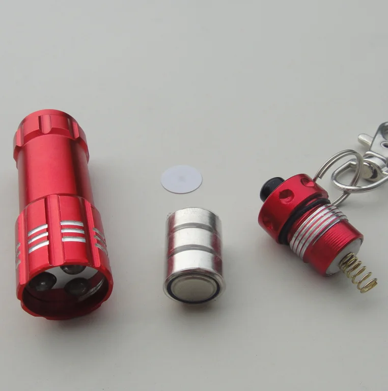 
factory price aluminum mini keychain promotion 3 led keychain flashlight 