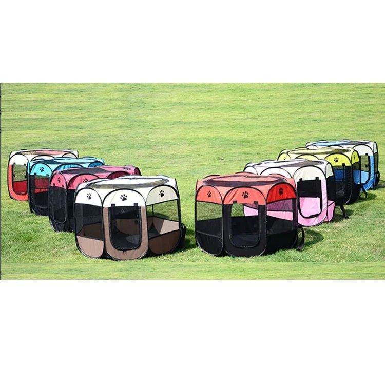 Custom Logo Foldable 8 Panels Travel Pet Exercise Kennel Dog Playpen Portable Pet Playpen For Indoor&Outdoor