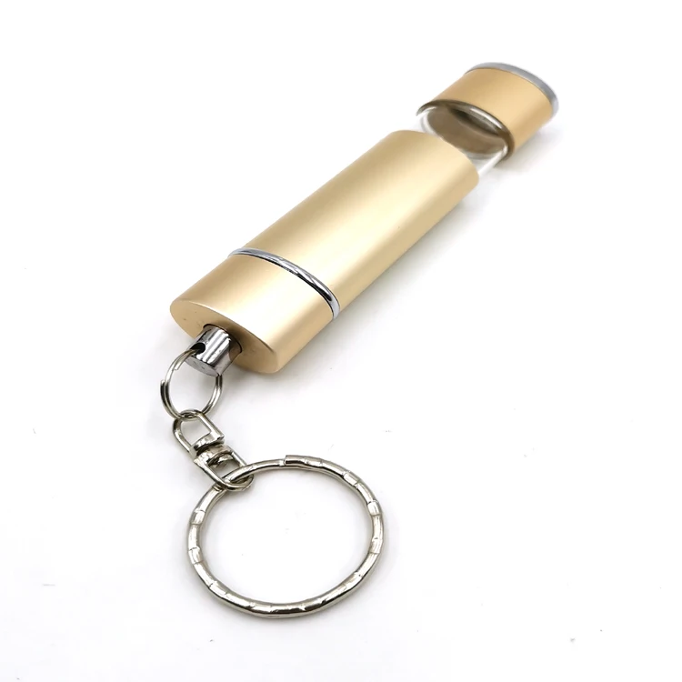 Japanese market 2 ways depressifom shape telescopic small mini pockct torch light gifts led keychain light