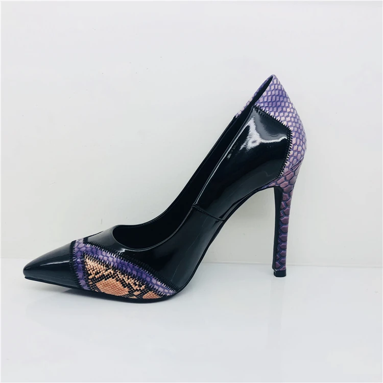 High quality PU material with very high heel pumps shoes for woman