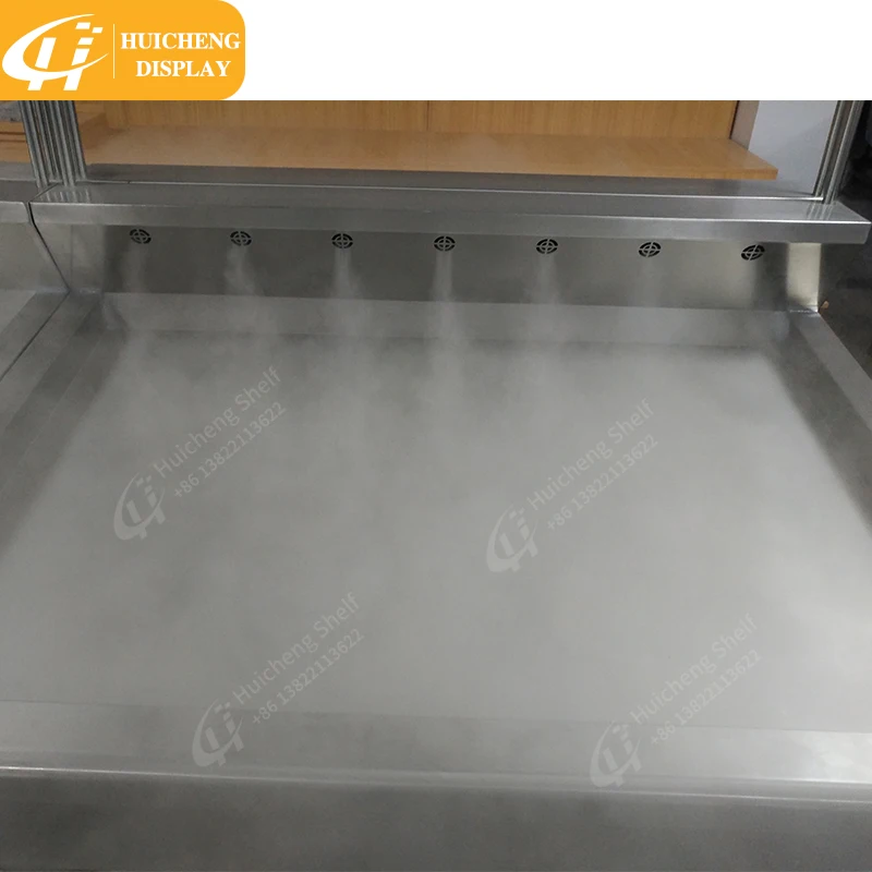 customized fruits and vegetables spray display racks vegetable display stands humidifier supermarket shelves