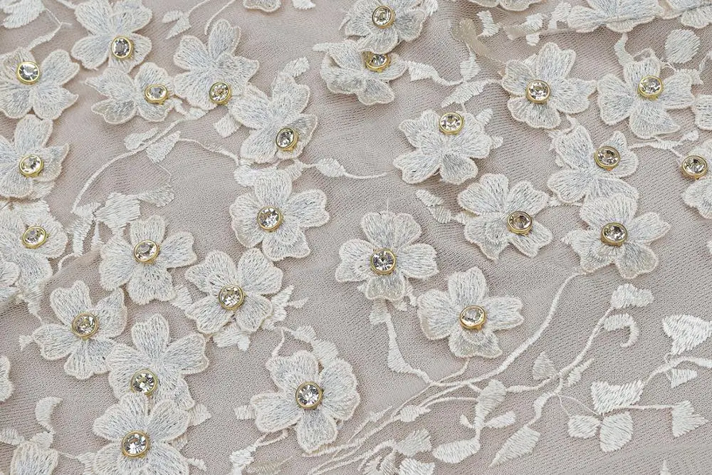 Nude Long Sleeve Lace Embroidery Floral Crystal Tassel Sexy Bodycon Dress 2019