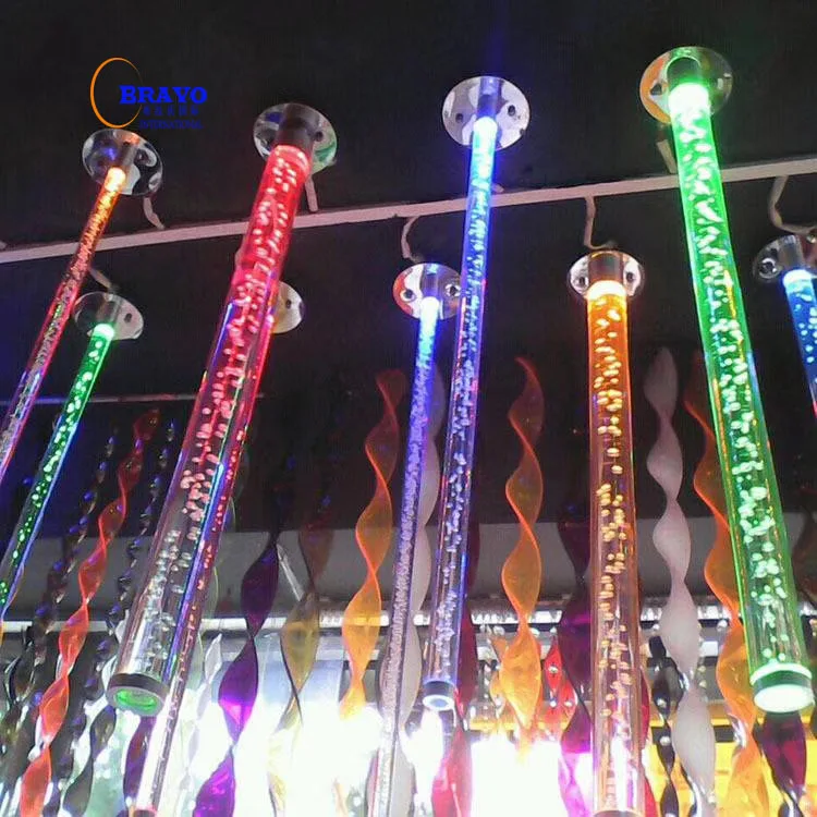  Для свадебной вечеринки светодиодная круглая прозрачная акриловая трубка с тюнинговым светом для аквариума водными пузырьками украшение пробки