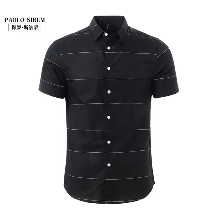 Custom 100% cotton short sleeve chemise homme shirts for men