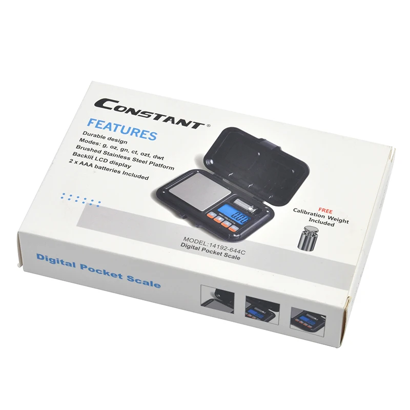 Constant-644C LCD Display Type Digital Electronic Pocket weighing balance counting mini Jewelry scale 0.01-200G/0.001-20G