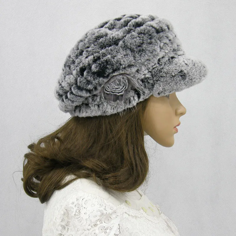 Personalised french fur beret knitted woman hat