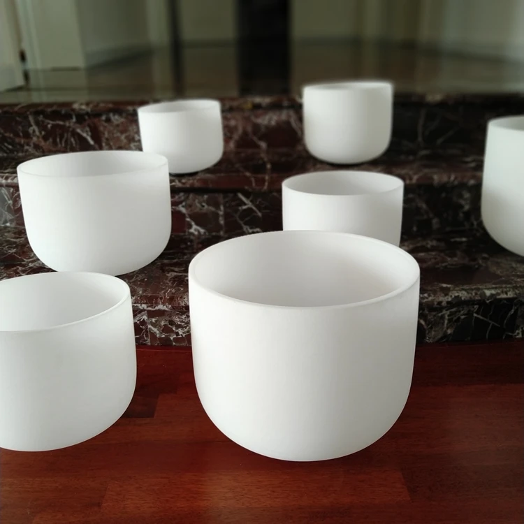 
440hz And 432 hz Crystal Singing Bowls Quartz Wholesale With All The Tones 