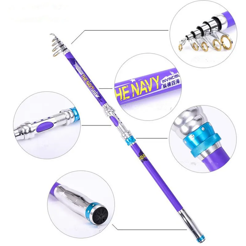High Carbon Saltwater Telescopic Fishing Rod Super Hard Ultra Light Rod Carbon 2.1m 2.7m 3.3m Fishing Rod Spinning Fishing Pole