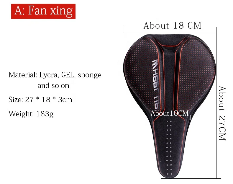 WHEEL UP Bicycle Lycra Breathable Cycling Seat Pad Cushion Shock Absorption Anti-Slip Saddle Cover Pad