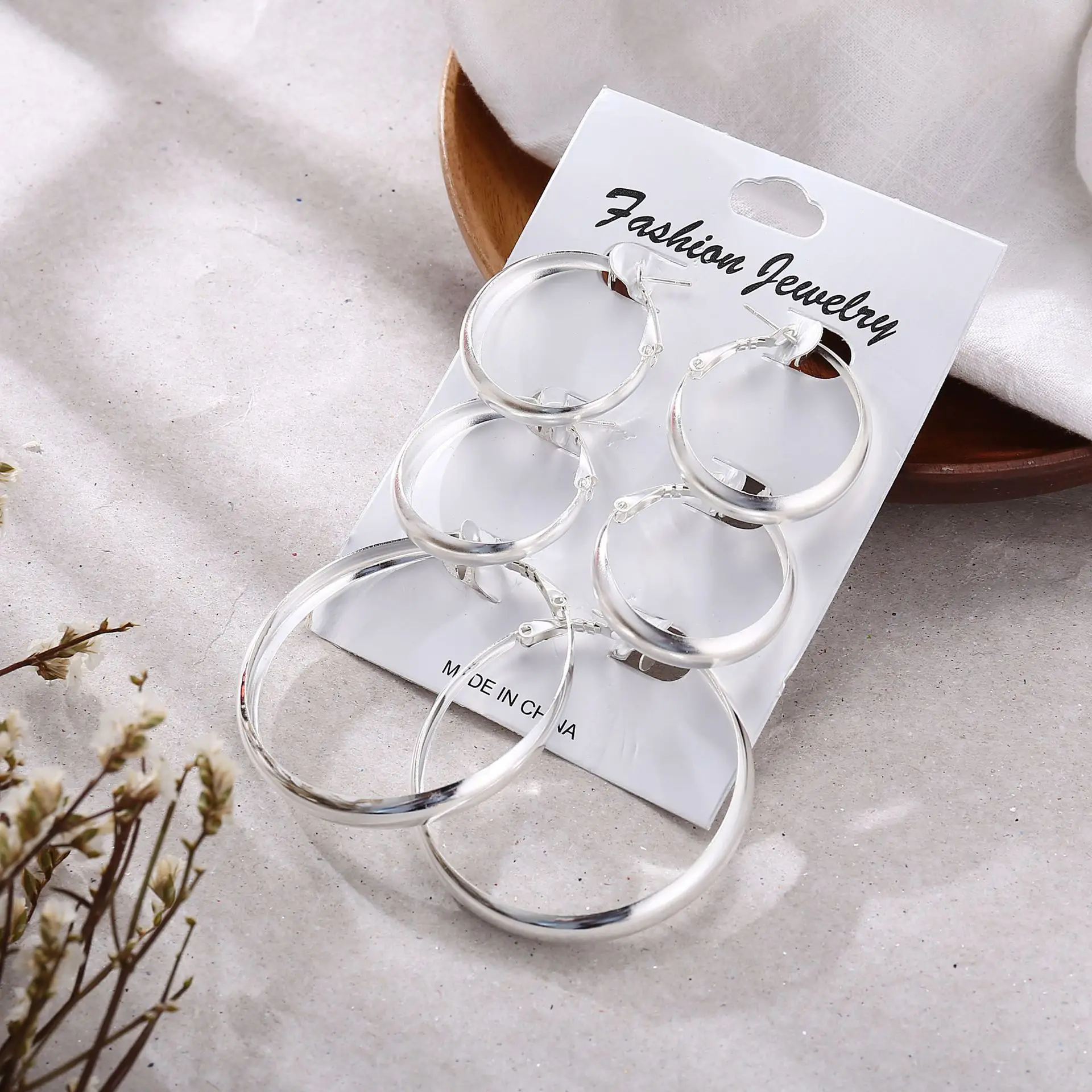 Fashion 5cm ,4cm 3cm  Hoop Earring Set for Women   Wholesale N81324