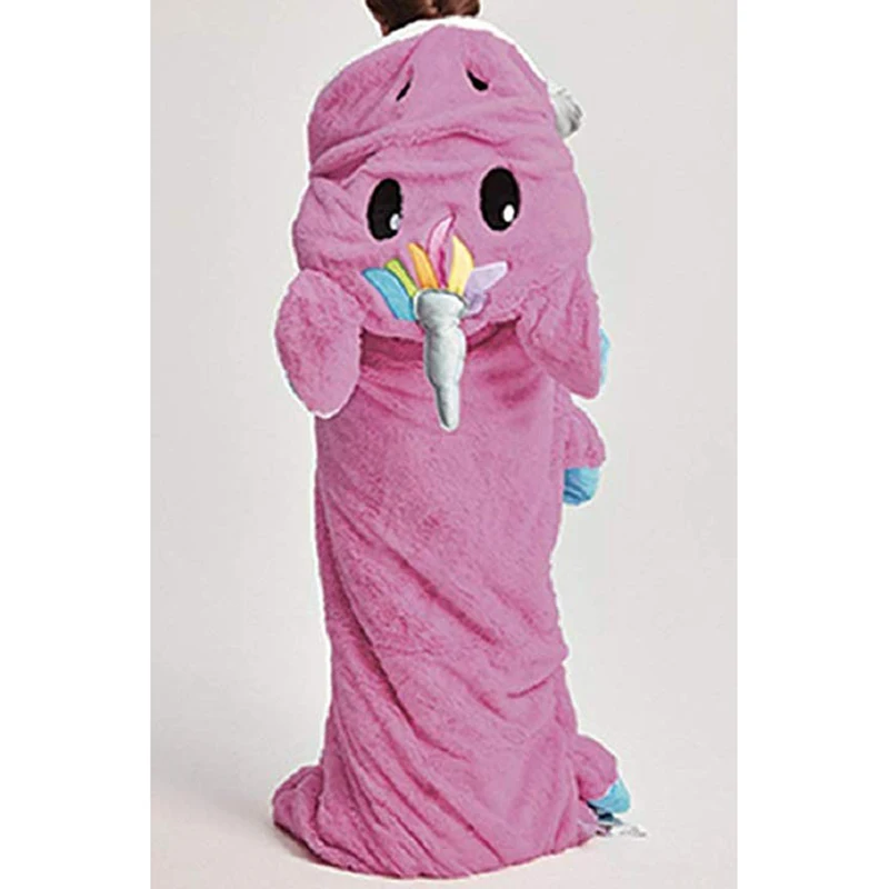 
Cartoon Furry Plush Fleece Zippered Unicorn Baby Sleeping Bag for Kids 