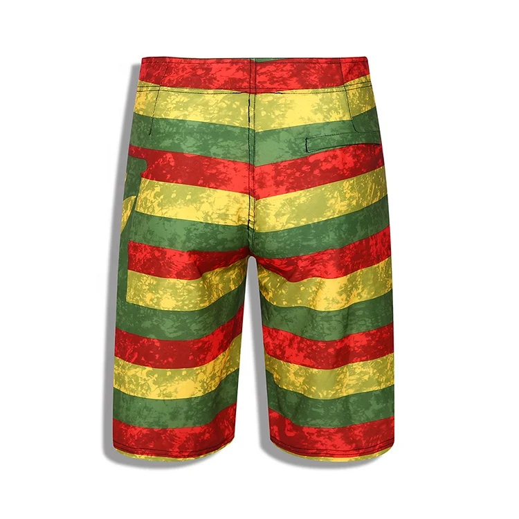 
Quick drying male stripe surf board shorts old man long swim trunks 