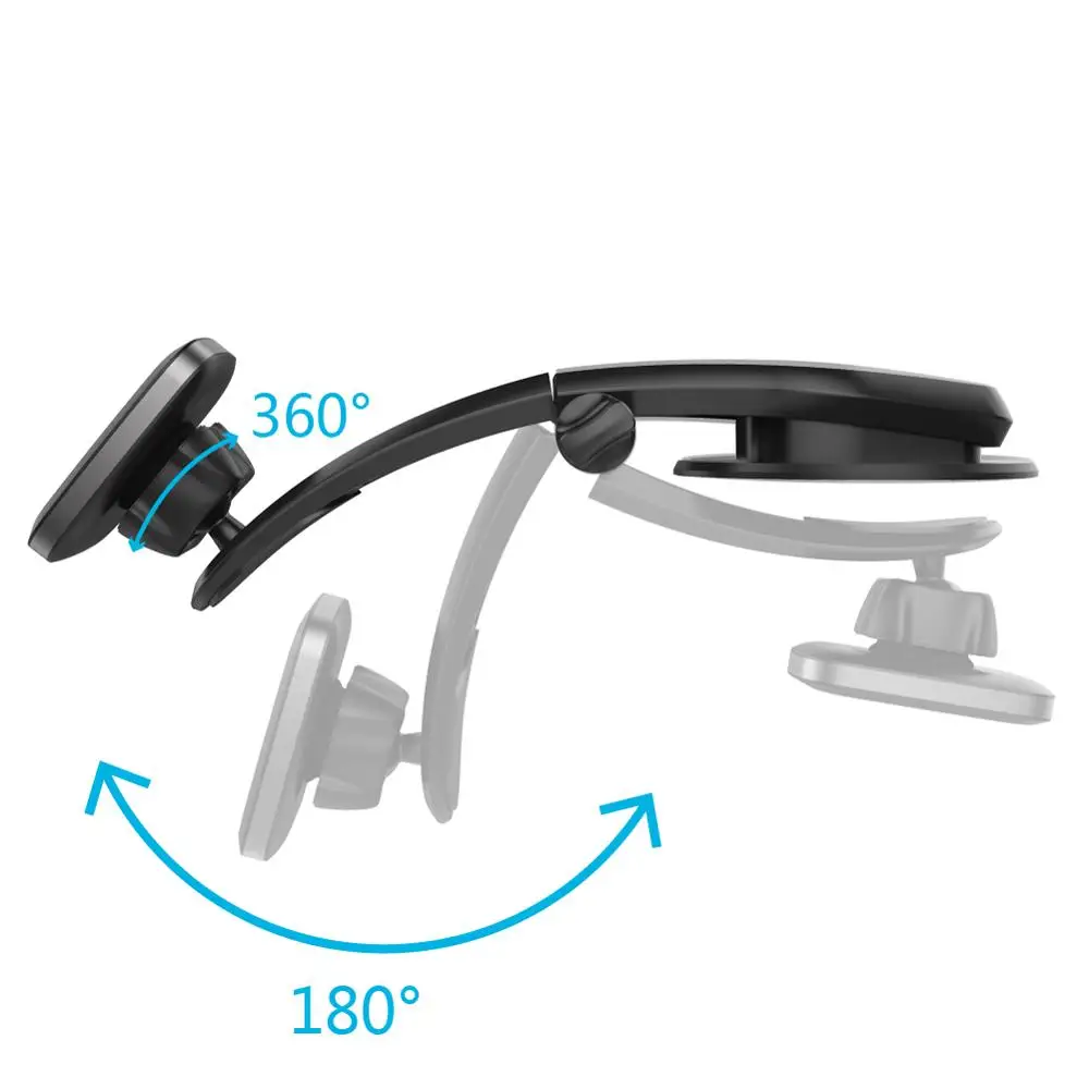 Car Phone Mount Magnetic Phone Holder Dashboard Windshield Adjustable Vehicle Phone Stand Universal