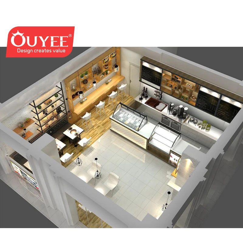 Shopping Mall Airport Fresh Fruit Juice Bar  Coffee Shop Design With Store Furniture Counter  Kiosk for Food