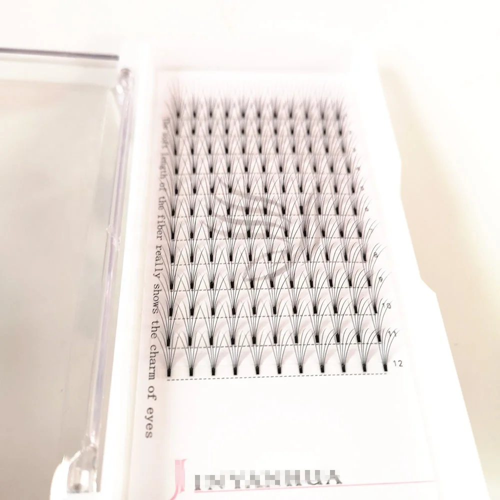 
OEM private label short long stem 0.07 0.10 C D curl fan eyelash extension pre made fans 4D 5D 6D 