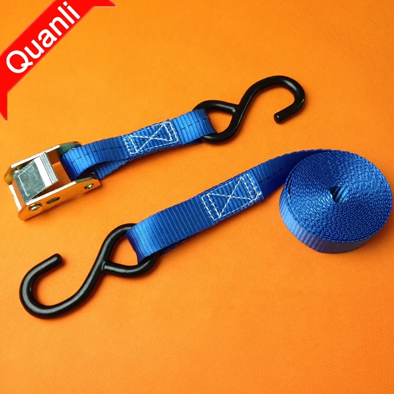 
25mm Polyester Cargo lashing strap Cam buckle strap Yellow base zinc buckle binding belt 