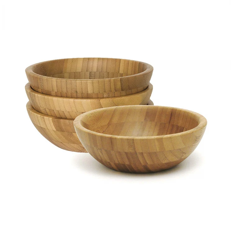 bamboo salad bowl  Easy To Care Bamboo Salad Bowl Set Of 4 Bowls