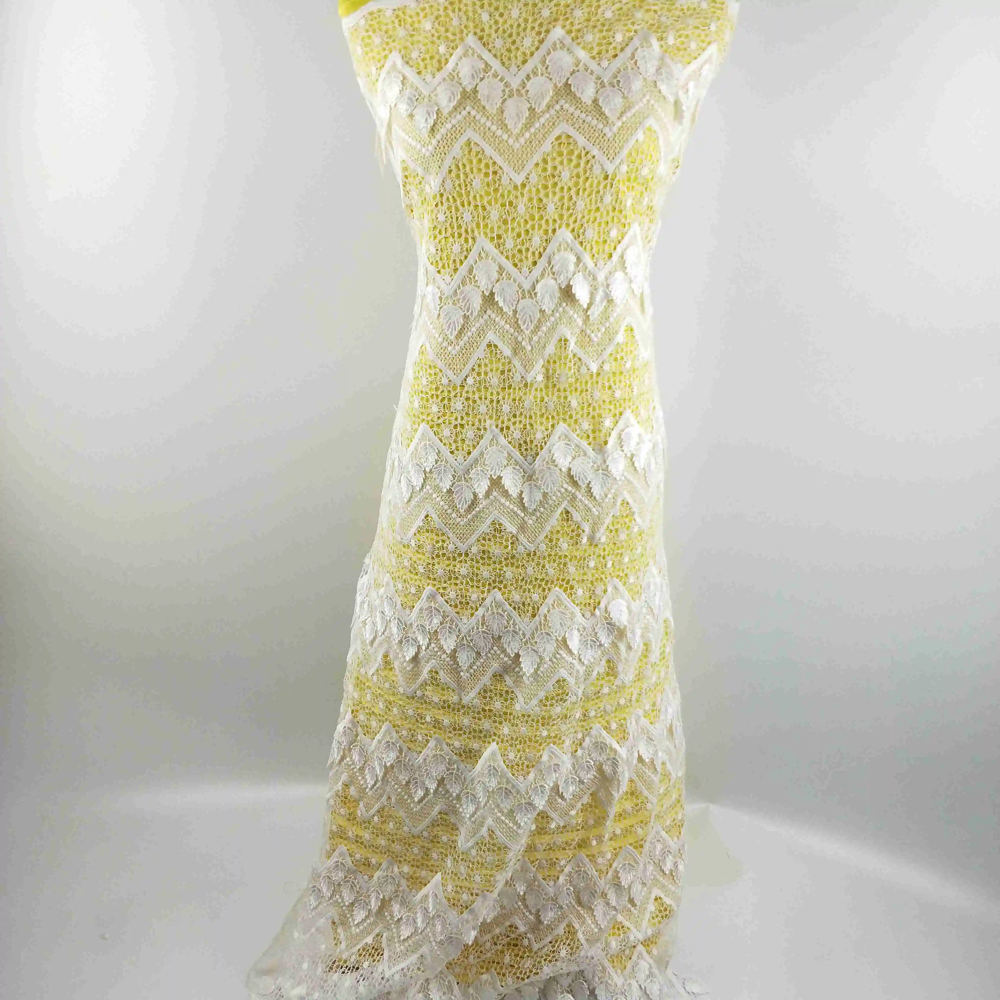 Wholesale White Swiss Cotton Voile Lace Austria 3d Embroidered Fabric
