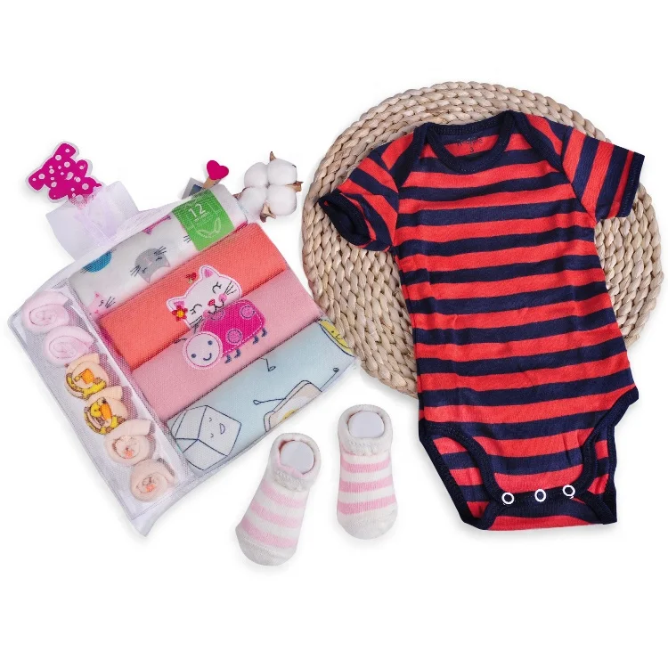 High Quality Gift Romper Newborn Sets Super Soft 100% Cotton Infant Socks Cute Baby Clothes
