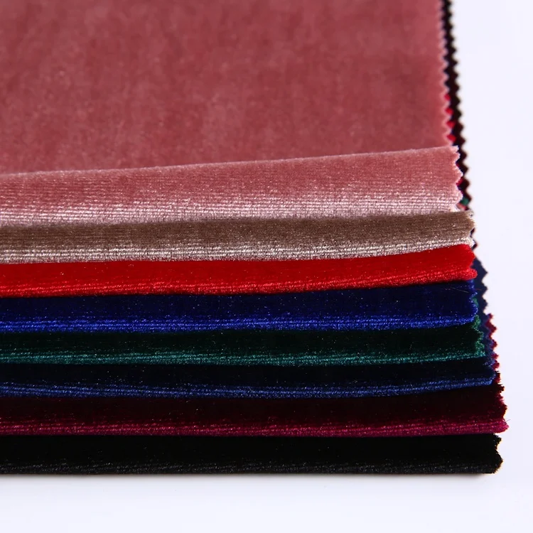 
Apparel textiles plain dyed knit korean velvet fabric dresses upholstery 