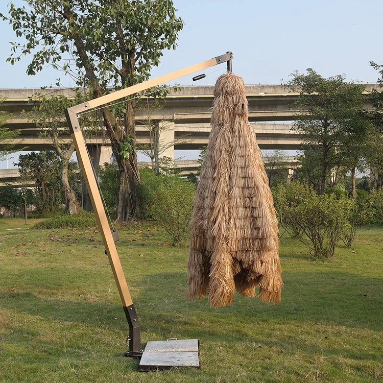 Роскошная синтетическая соломенная крыша, наружная садовая мебель, зонтик от солнца, уличный зонтик