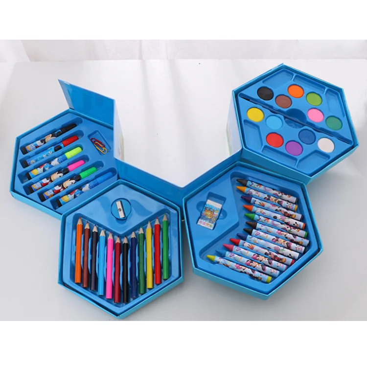 
2021 Newest style painting watercolor crayon stationery set gift for kids 