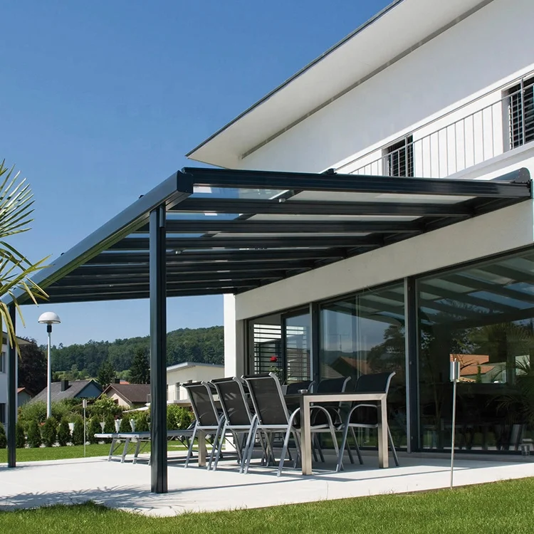 Pergola Aluminum Outdoor Polycarbonate Sunshade Canopy Double Side Gazebo Awning