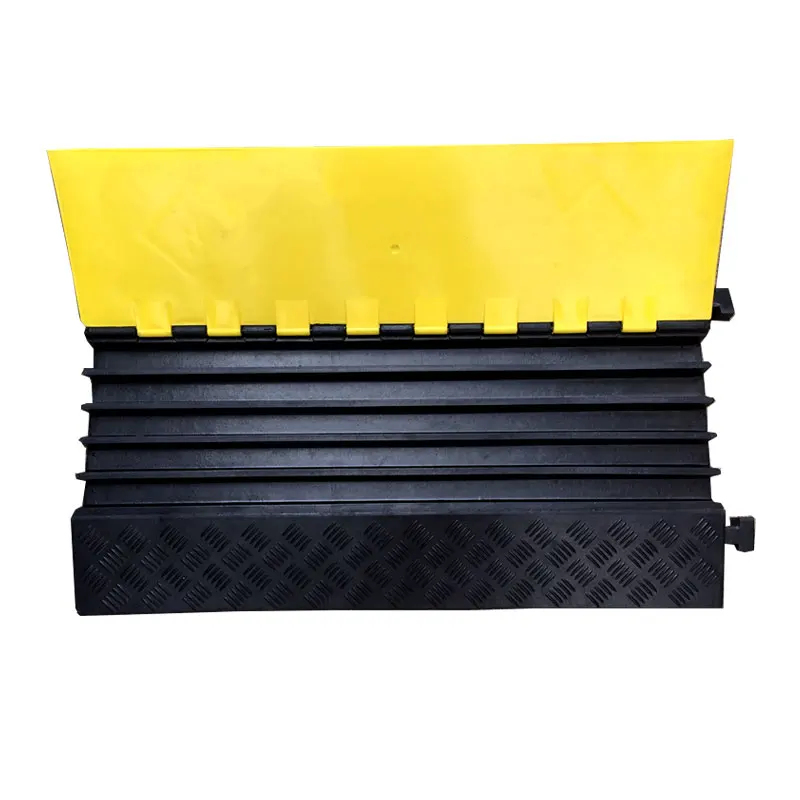 5 Channel Rubber Floor Cable Protector/Rubber Cable Ramp/Rubber Speed hump