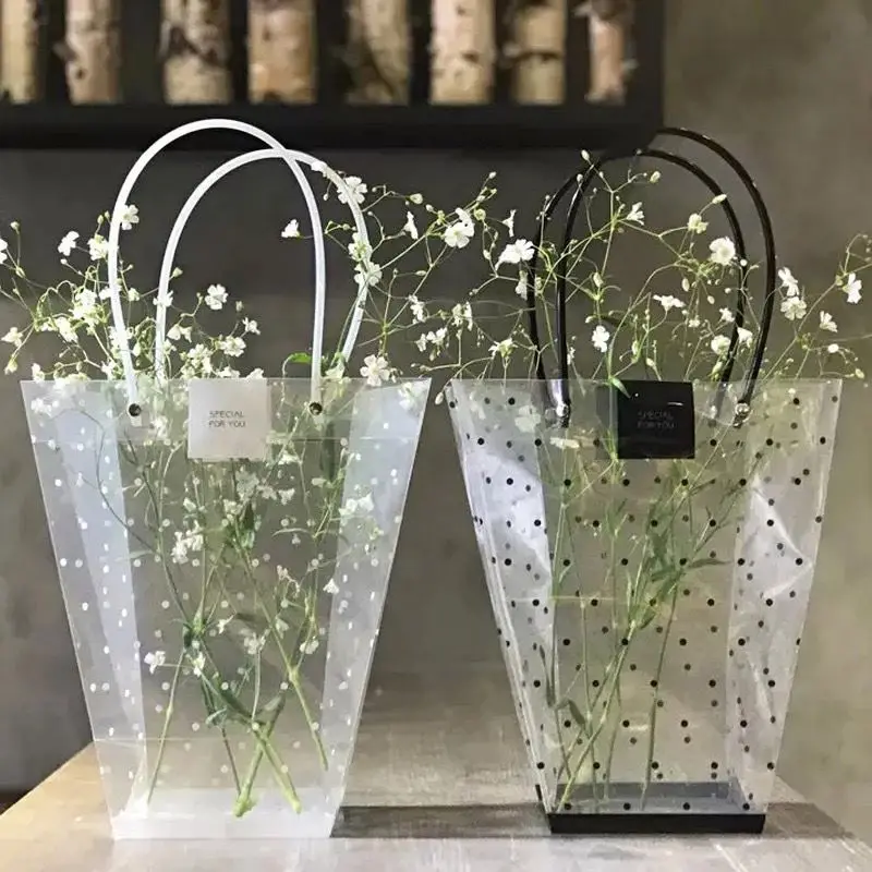 
Online wholesale transparent tote bag beautiful decoration flower pot wrapping bag 