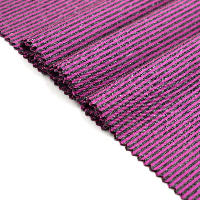 Non Harmful Substance/Shape Retention  Weft Knitting Cation Polyester Spandex Stripes Fabric  for Sportswear and Yogawear