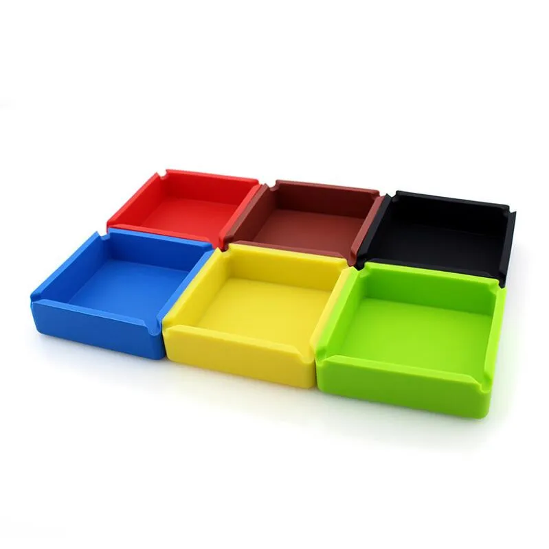 Custom Square Heat Resistant Silicone Ashtray for Home Office