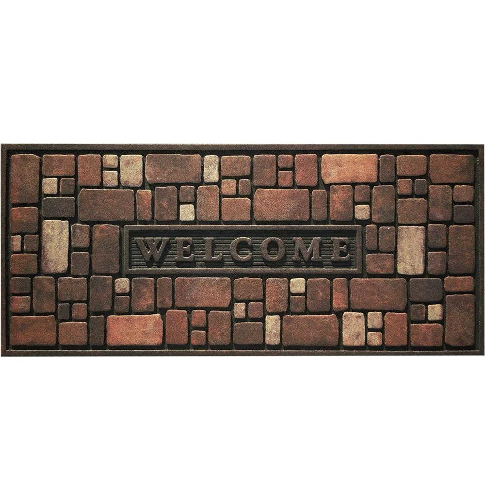 Luxury Double Door Extra Big Long Wide Large Recycled Rubber Crumb Outdoor Flocked Floor Door Mats