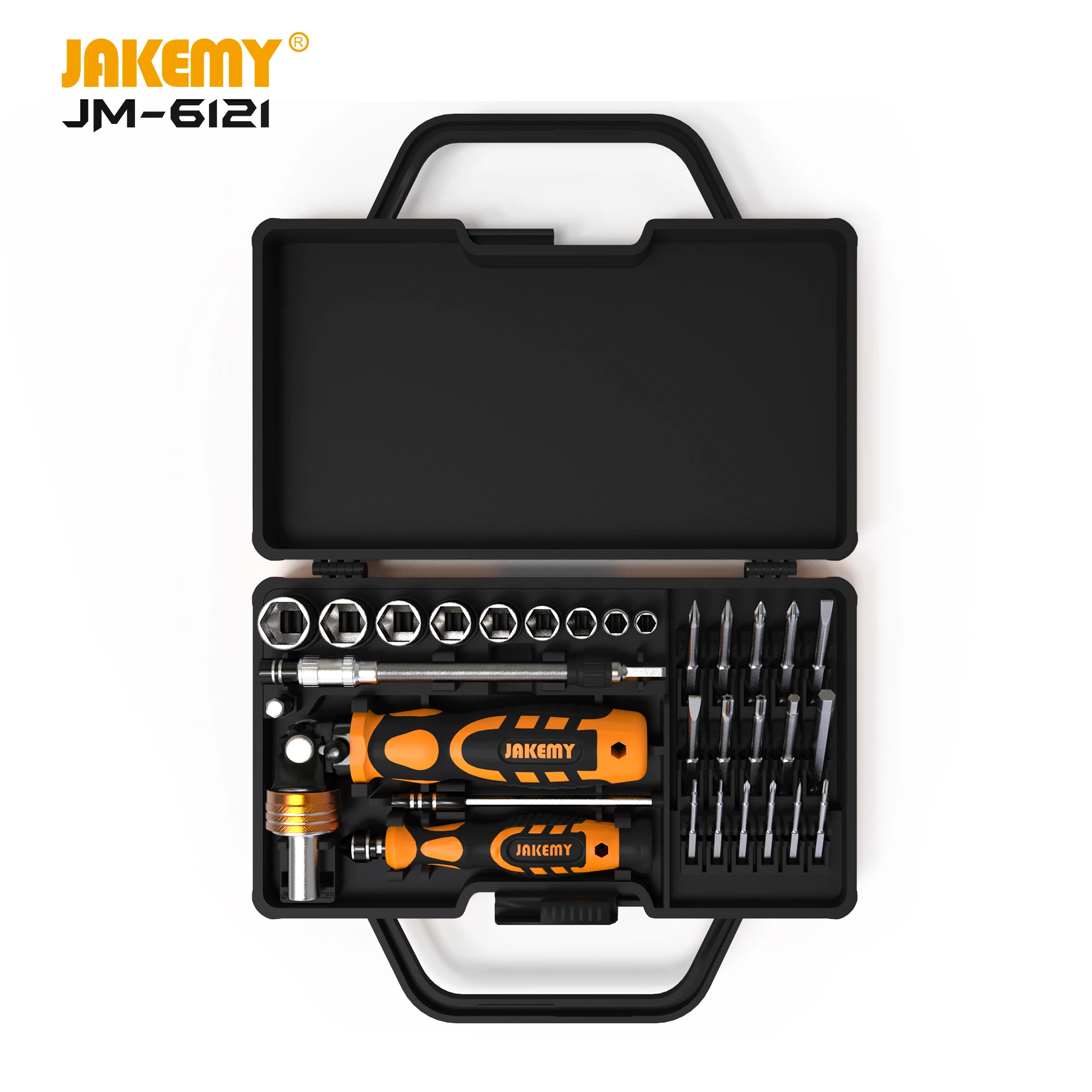 JAKEMY JM-6121 portable repair tools 31pcs in 1 professional diy repair tool kit ratchet screwdriver set for computer