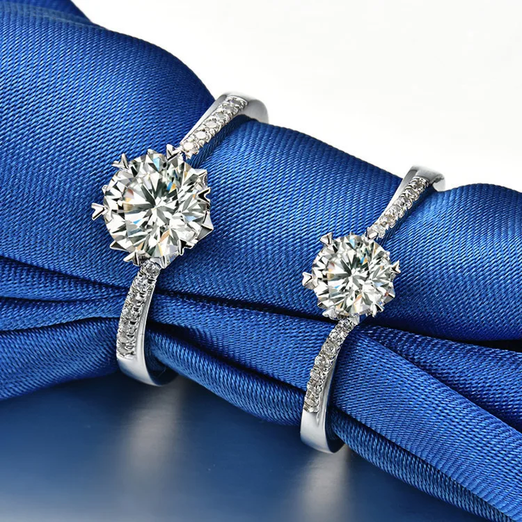 
Customized Twist Arm 1ct Moissanite Snowflake Diamond Engagement Ring 
