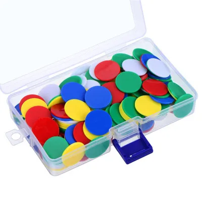 
Bingo game plastic coin100 pieces transparent color coin game coin accessories teaching plastic coins 